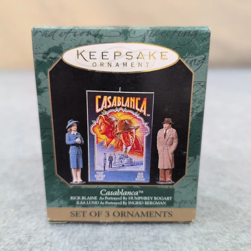 Hallmark Keepsake Ornament Casablanca Set of 3 Rick Ilsa Victor Laszlo 1997 - Picture 1 of 3